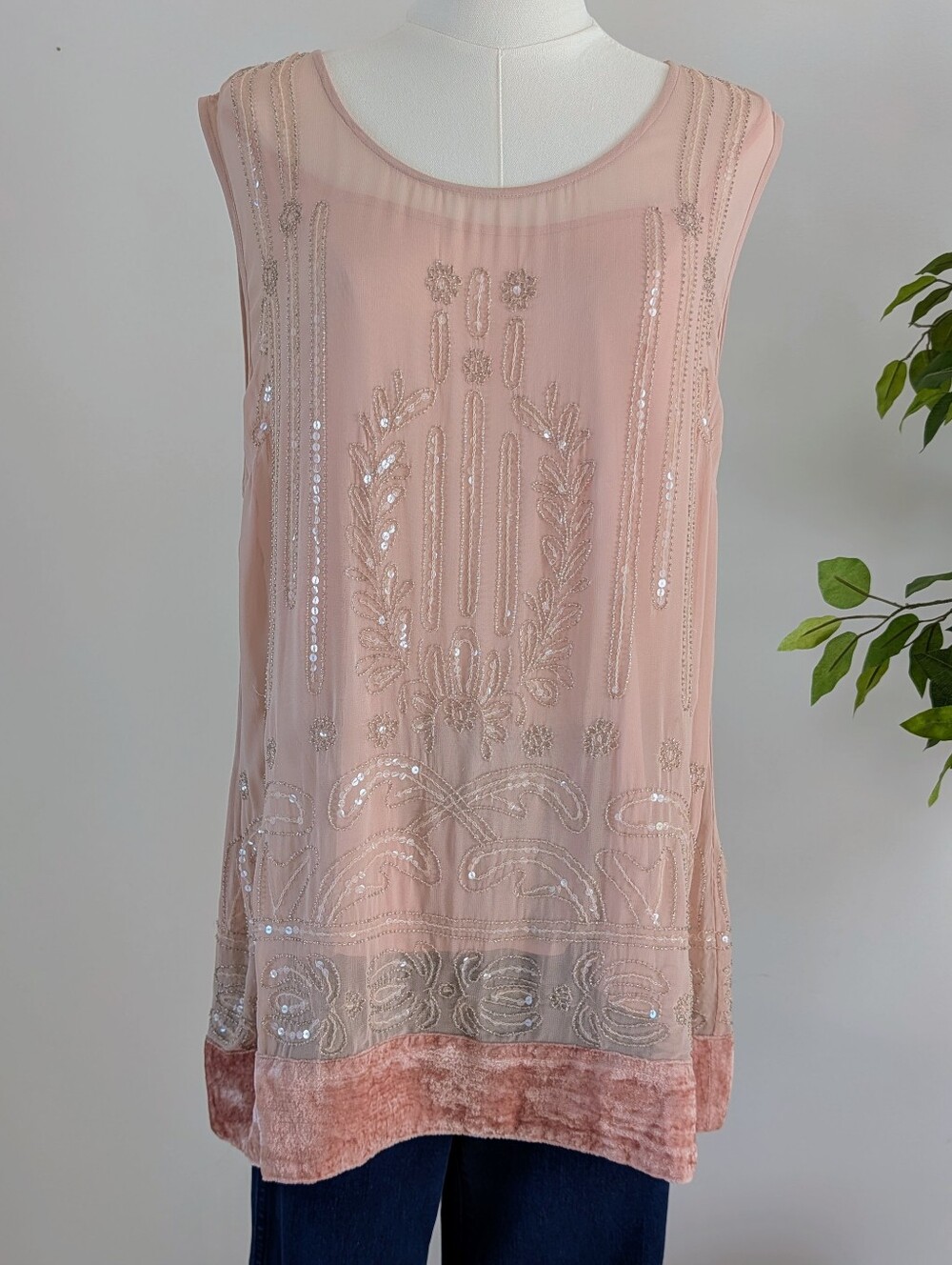 Sundance Beaded Romantic Top- L